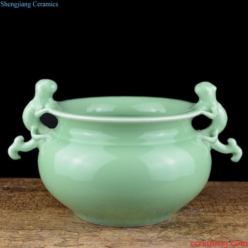 Jingdezhen ceramic incense burner furnishing articles manually large celadon archaize joss stick inserted a bedroom for the Buddha temple Buddha package mail