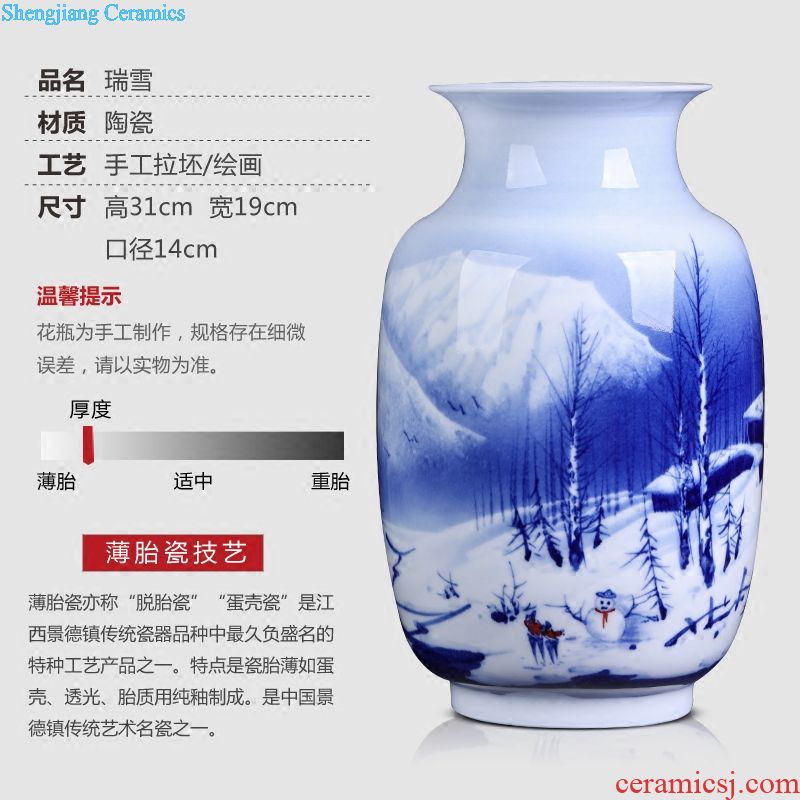 Jingdezhen ceramics vases, flower arranging hand-painted pastel spring brightness porch place Chinese style household arts and crafts
