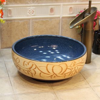 JingYuXuan jingdezhen ceramic art basin stage basin basin sink square butterfly birdbath frosted