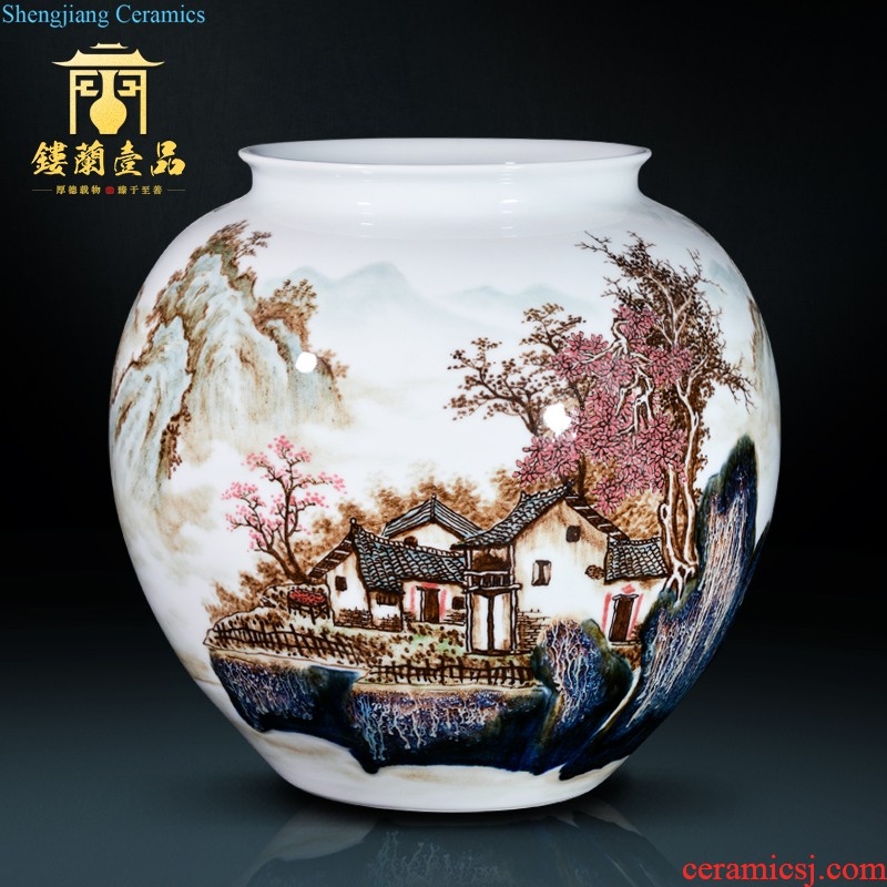 Jingdezhen ceramics archaize qing qianlong yellow ground 巩红 ssangyong gourd vases, sitting room home furnishing articles