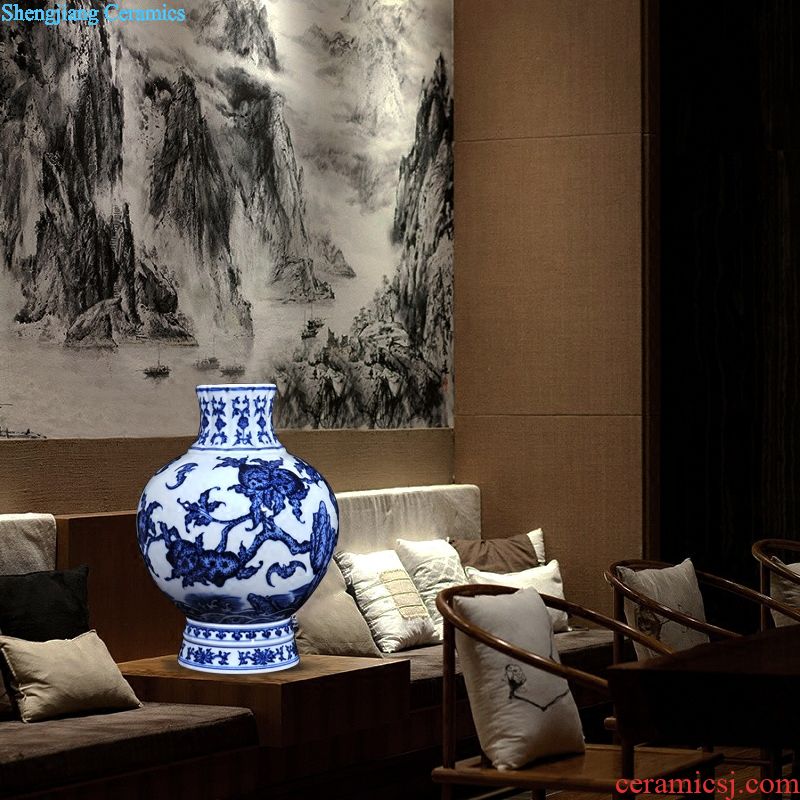 Jingdezhen ceramics vase hand-painted antique blue-and-white youligong longfeng bottles of the sitting room of Chinese style household furnishing articles