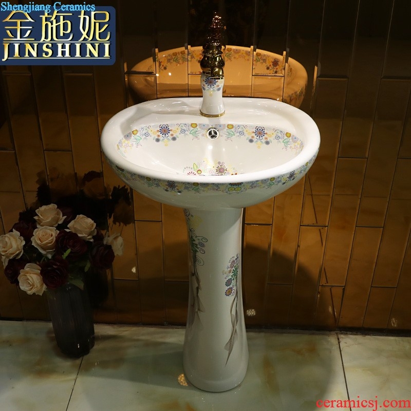 Gold cellnique Jingdezhen ceramic basin art basin stage basin sink sink basin small size