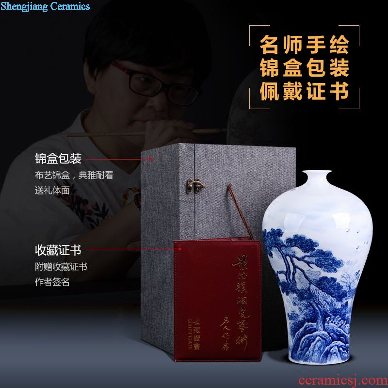 Jingdezhen ceramics furnishing articles by hand-painted vases, flower arrangement sitting room of Chinese style household decoration decoration TV ark