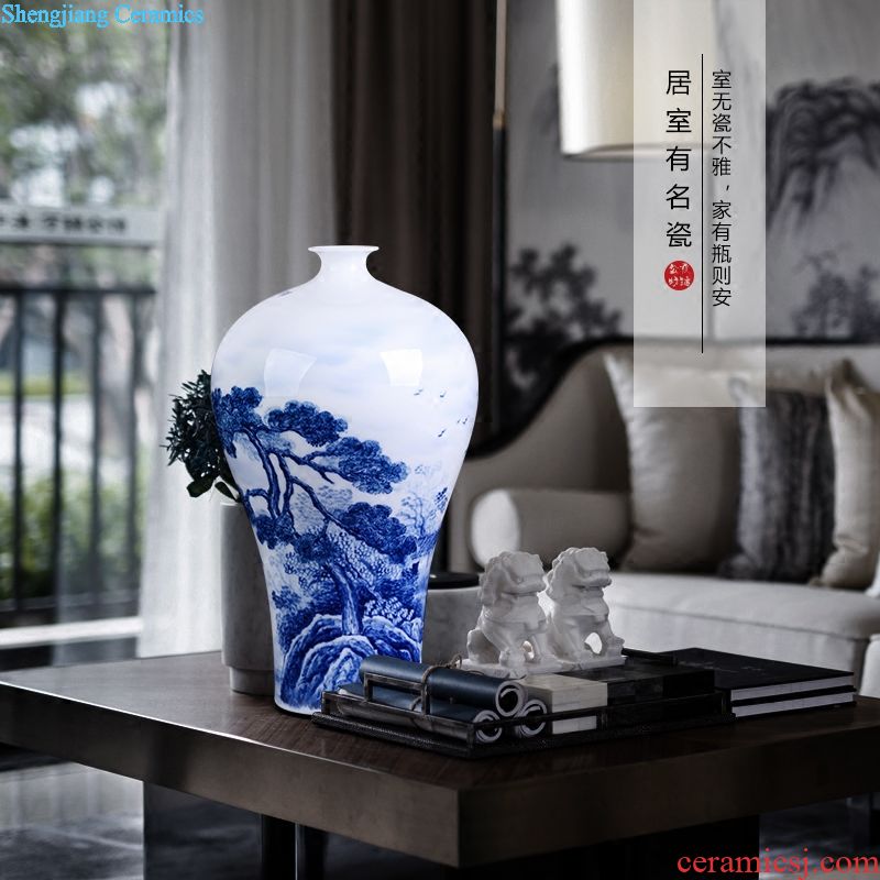 Jingdezhen ceramics furnishing articles by hand-painted vases, flower arrangement sitting room of Chinese style household decoration decoration TV ark