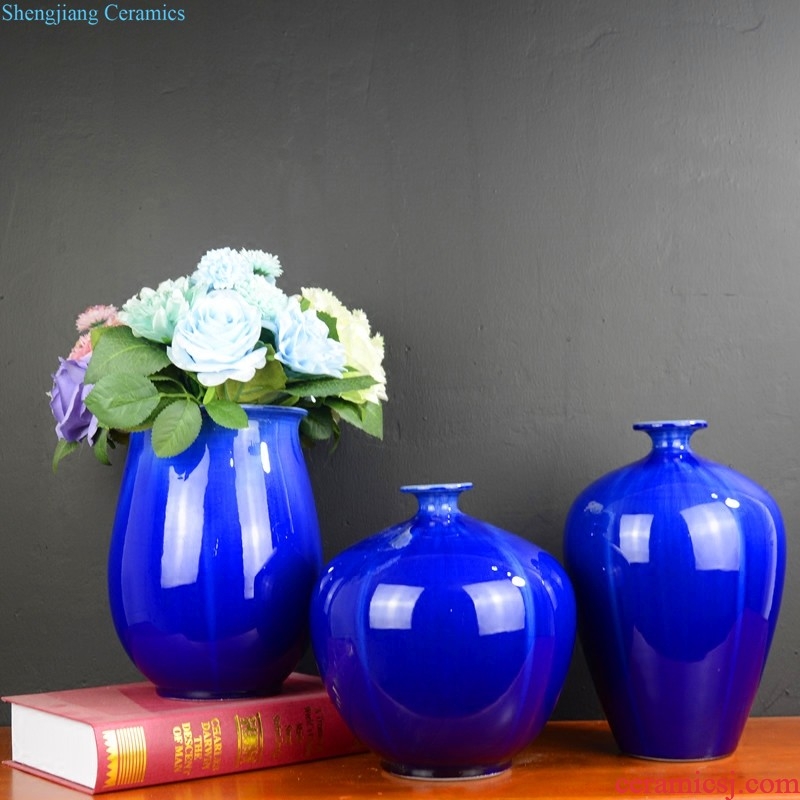 Jingdezhen ceramics red peony vases, modern Chinese style living room home flower adornment handicraft furnishing articles