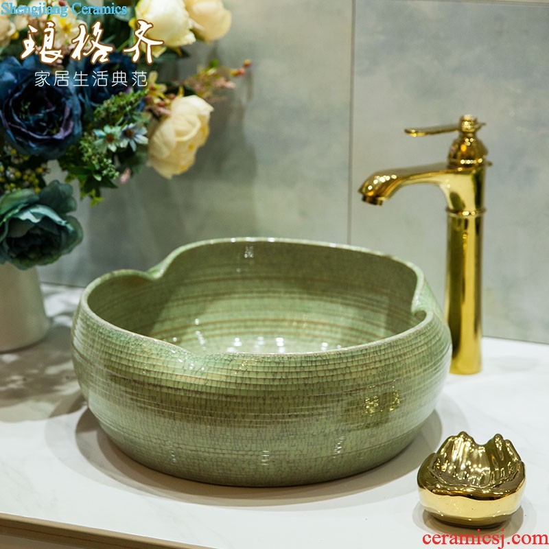 Koh larn tile neat package mail archaize of jingdezhen ceramic art basin of the basin that wash a face lavatory basin A067 on stage