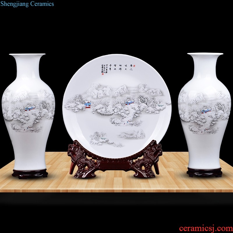 Blue and white porcelain of jingdezhen ceramics qingming scroll of large vases, home sitting room adornment is placed large