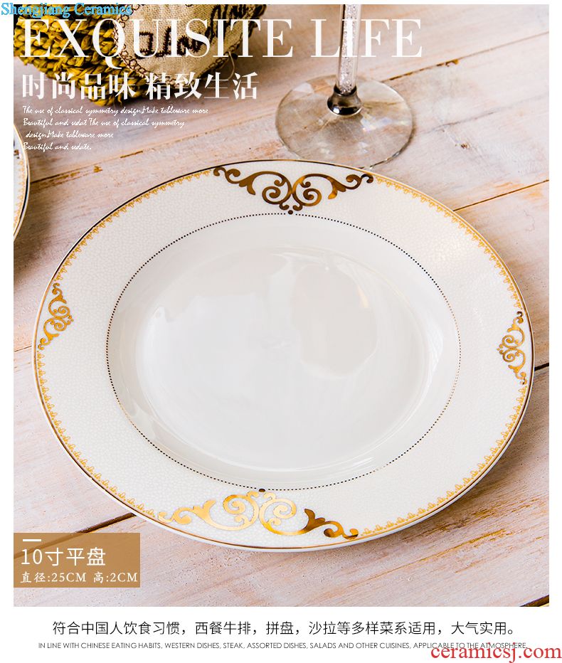 Suit the dishes household combined Chinese jingdezhen ceramic tableware and fresh dish bowl marriage housewarming gift set