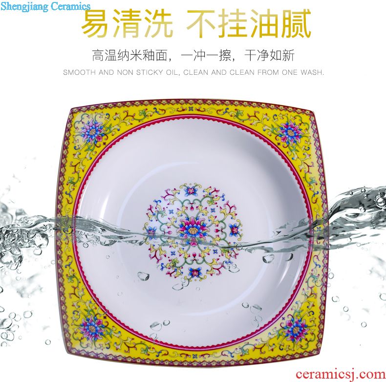 Jingdezhen ceramics bowl dishes suit household gifts wedding 58 skull porcelain tableware suit bowl combination