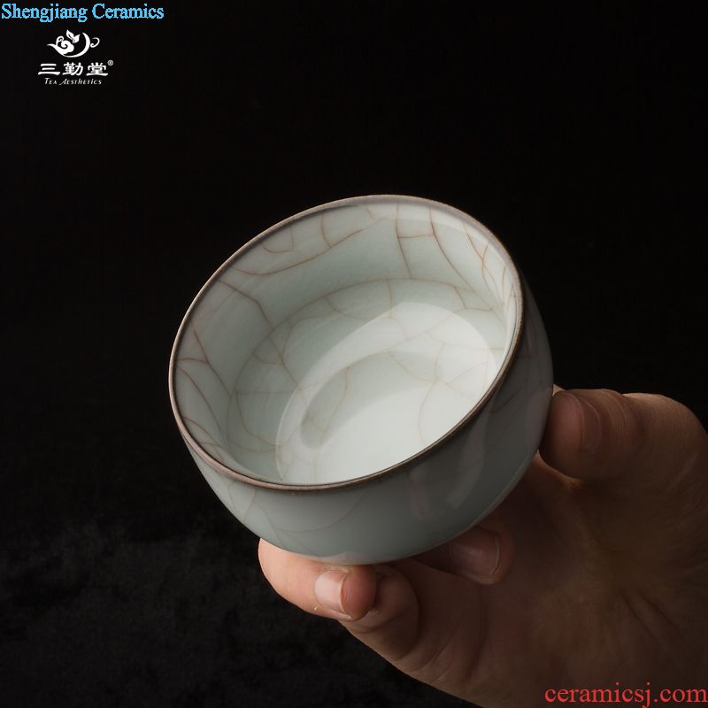 Three frequently hall your kiln crack cup a pot of two cups of jingdezhen ceramic kung fu tea set suit TZS074 portable travel