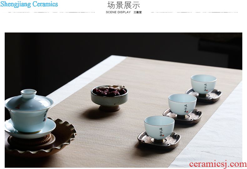 The three frequently color glaze tureen jingdezhen ceramic cups kung fu tea set three to make tea cup large S11038