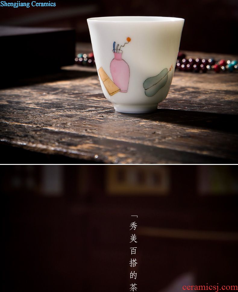 Holy big ceramic kung fu masters cup hand-painted porcelain cups landscape cup all hand bell jingdezhen tea cup
