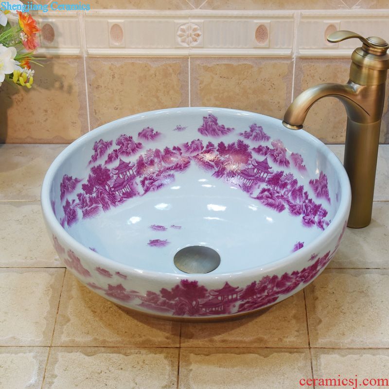 JingYuXuan kirin ChengXiang glaze color art basin hotel on the stage basin ceramic face basin retro hand wash basin