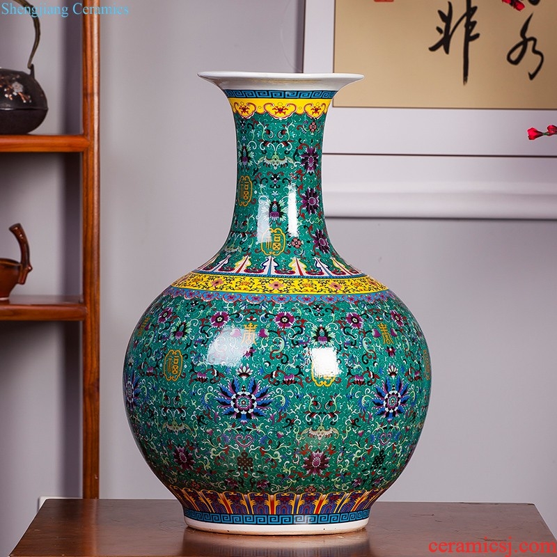 Jingdezhen ceramics hand-painted archaize pomegranate of blue and white porcelain vase flower arranging Chinese style home sitting room adornment is placed