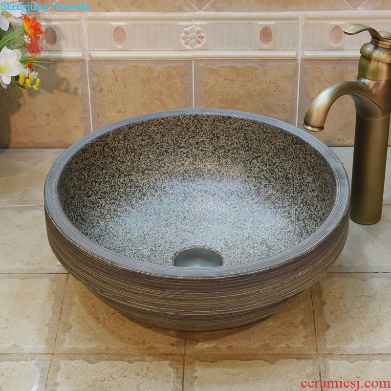 JingYuXuan art basin with thick blue broken beautiful ancient lavabo smooth household ceramic face basin sinks