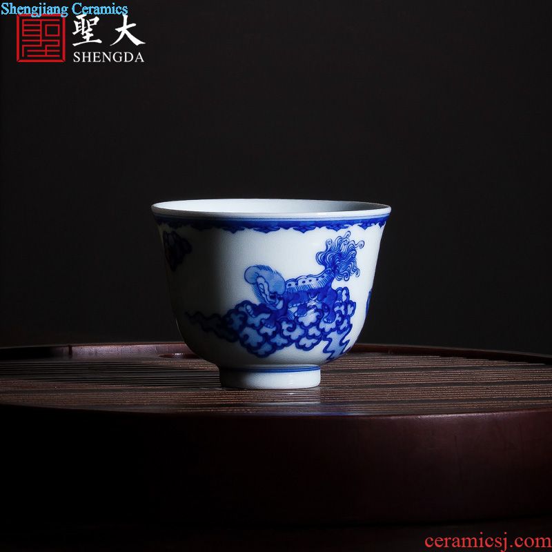 St large ceramic tureen teacups hand-painted new color landscape three cups of tea bowl full manual jingdezhen kung fu tea set