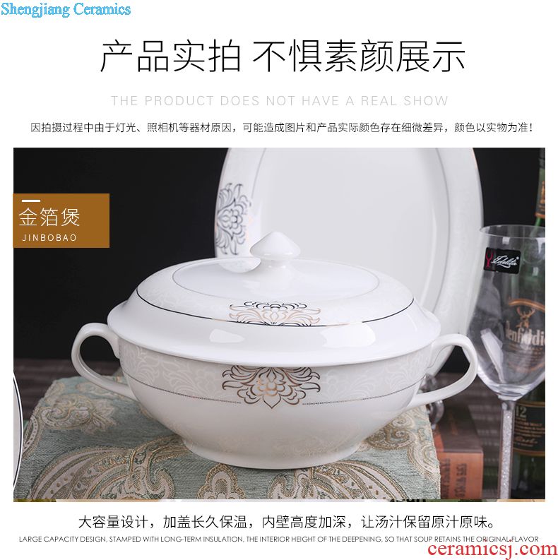 Dishes suit home dishes jingdezhen ceramic tableware Korean dishes with Chinese style set bowl plate combination bowl of gifts