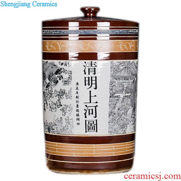 Jingdezhen ceramic jars hip flask 2 jins pack it hollow-out decorative ceramic seal pot liquor bottles of household ceramics