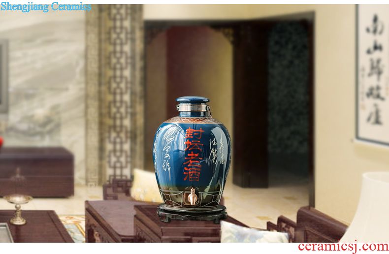 It bottle wine jar hip 10 jins of 50 kg 20 jins 30 jins of jingdezhen ceramic foam bottle wine