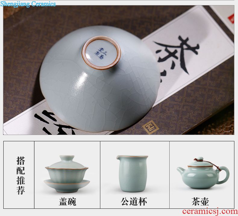 Three frequently hall fair mug Kung fu tea set points of tea ware jingdezhen ceramics BeiYing sapphire porcelain and glass S31003