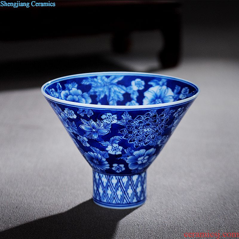 Hand colored enamel porcelain large caddy jingdezhen archaize seal storage tanks kung fu tea black tea accessories