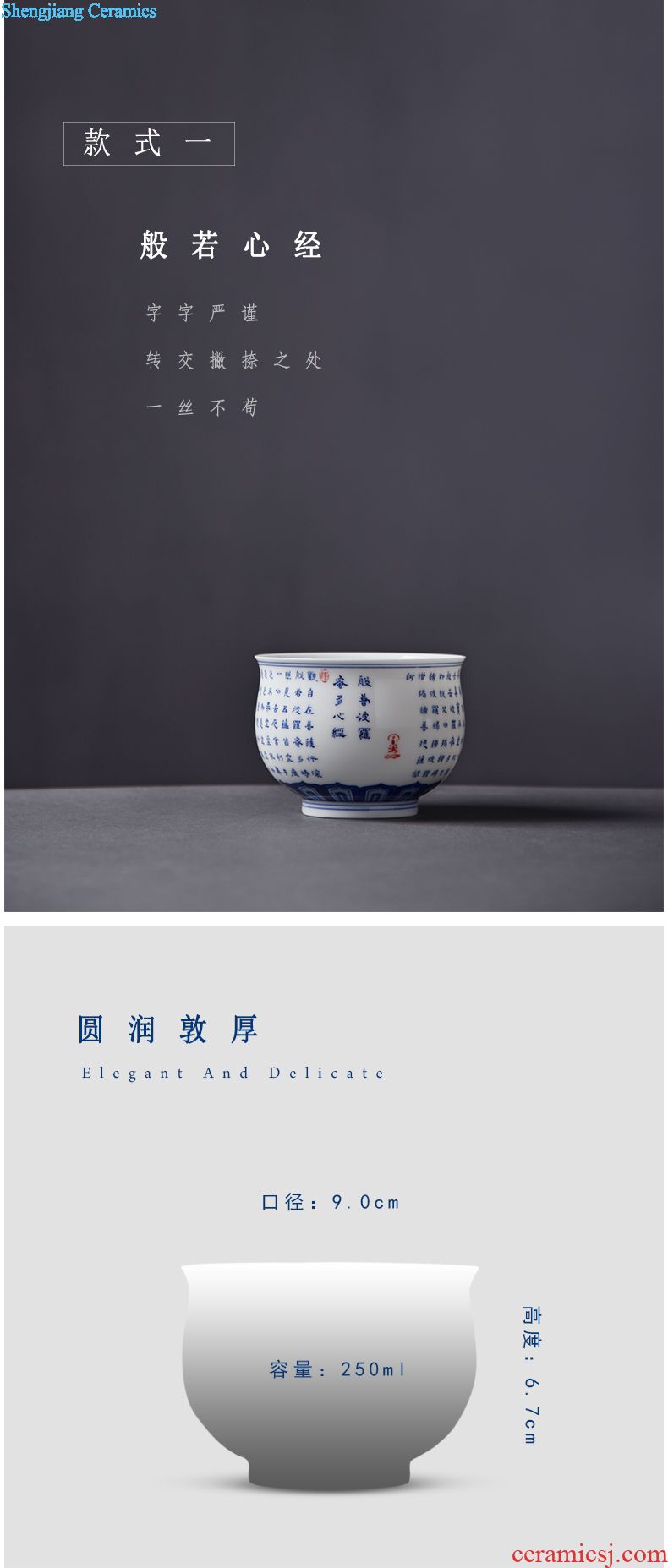 JingJun Jingdezhen ceramics hand-painted kung fu tea pot Blunt pot of tea tea pot of ink in the 1