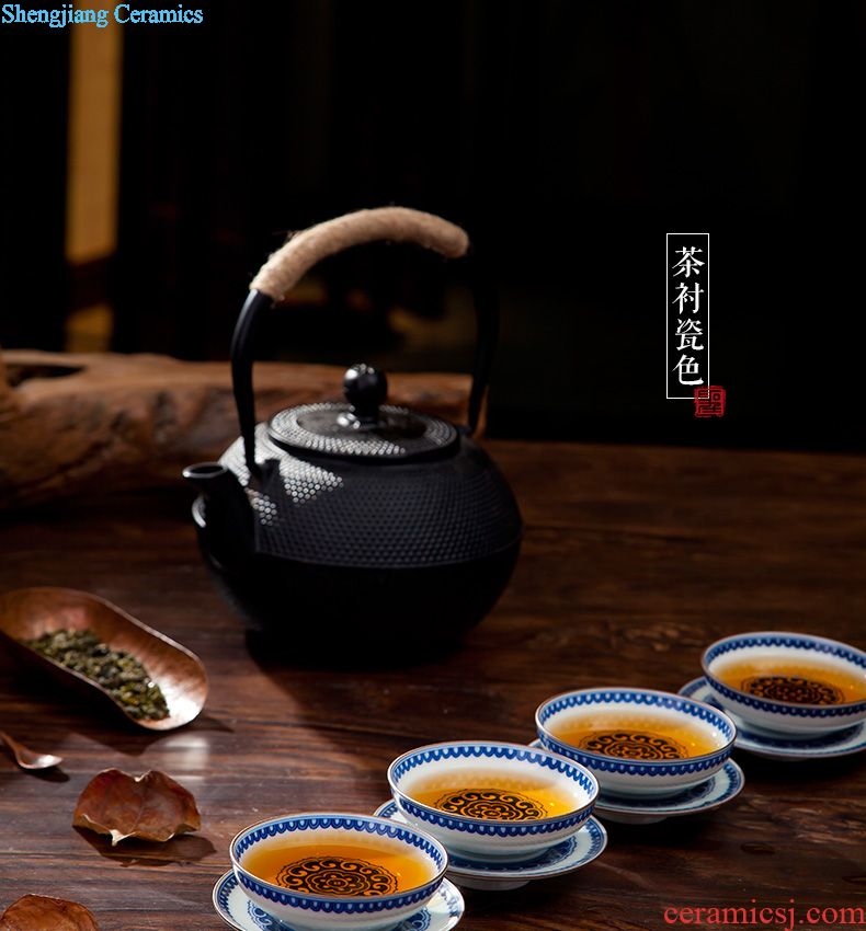 Clearance rule kung fu ceramic teapot colored enamel paint wrap lotus flower grain teapot all hand of jingdezhen tea service