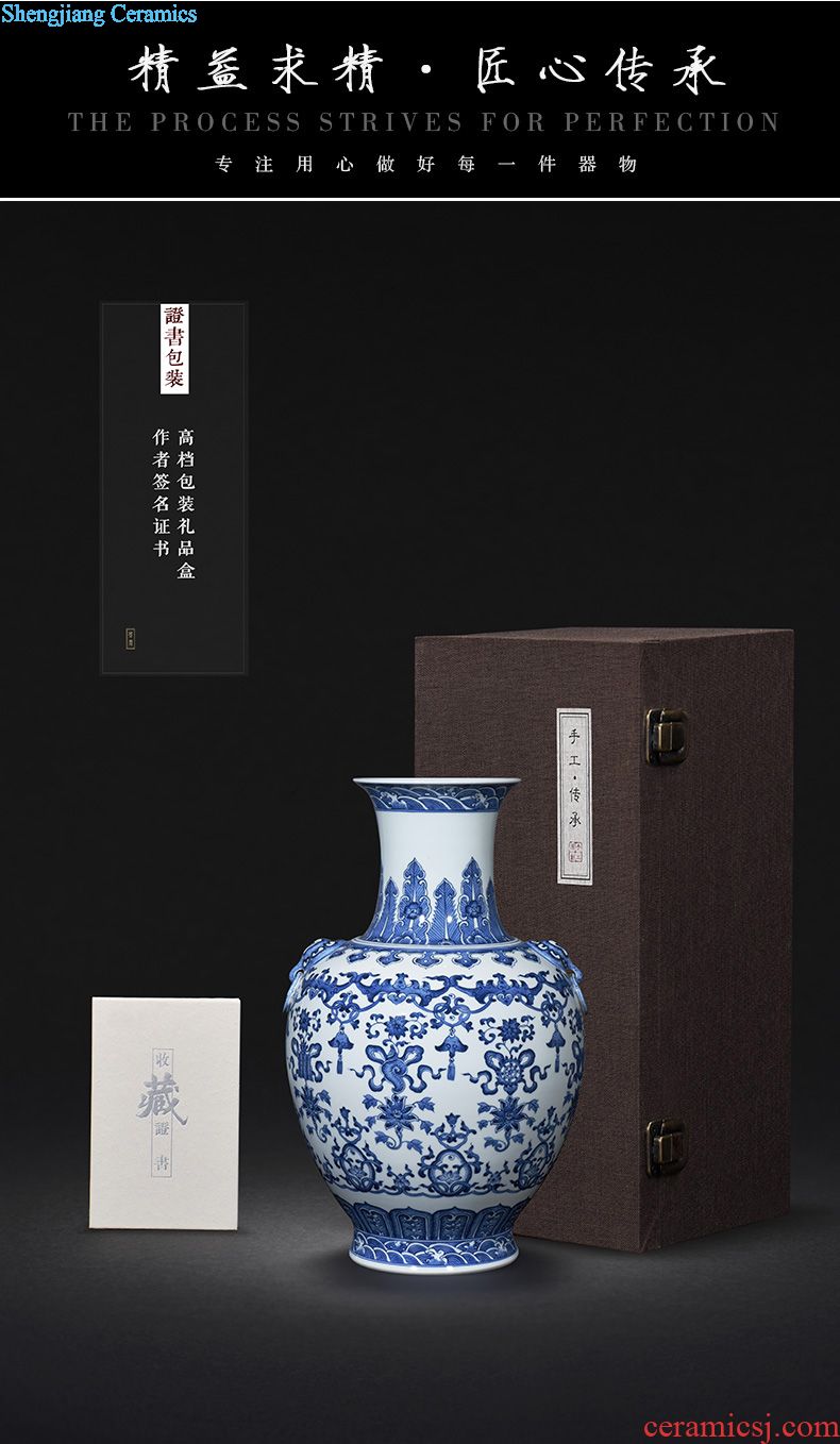 JingJun jingdezhen ceramics hand-painted blue and white porcelain vases, flower arrangement sitting room of Chinese style household decoration crafts are 1