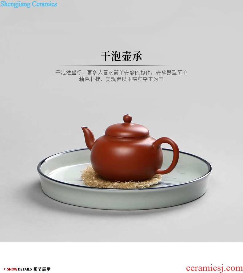 Drink to hand-painted porcelain CiHu bearing a pot pad dry foam plate ceramic teapot dried fruit dish of tea table tea ceremony is tie-in
