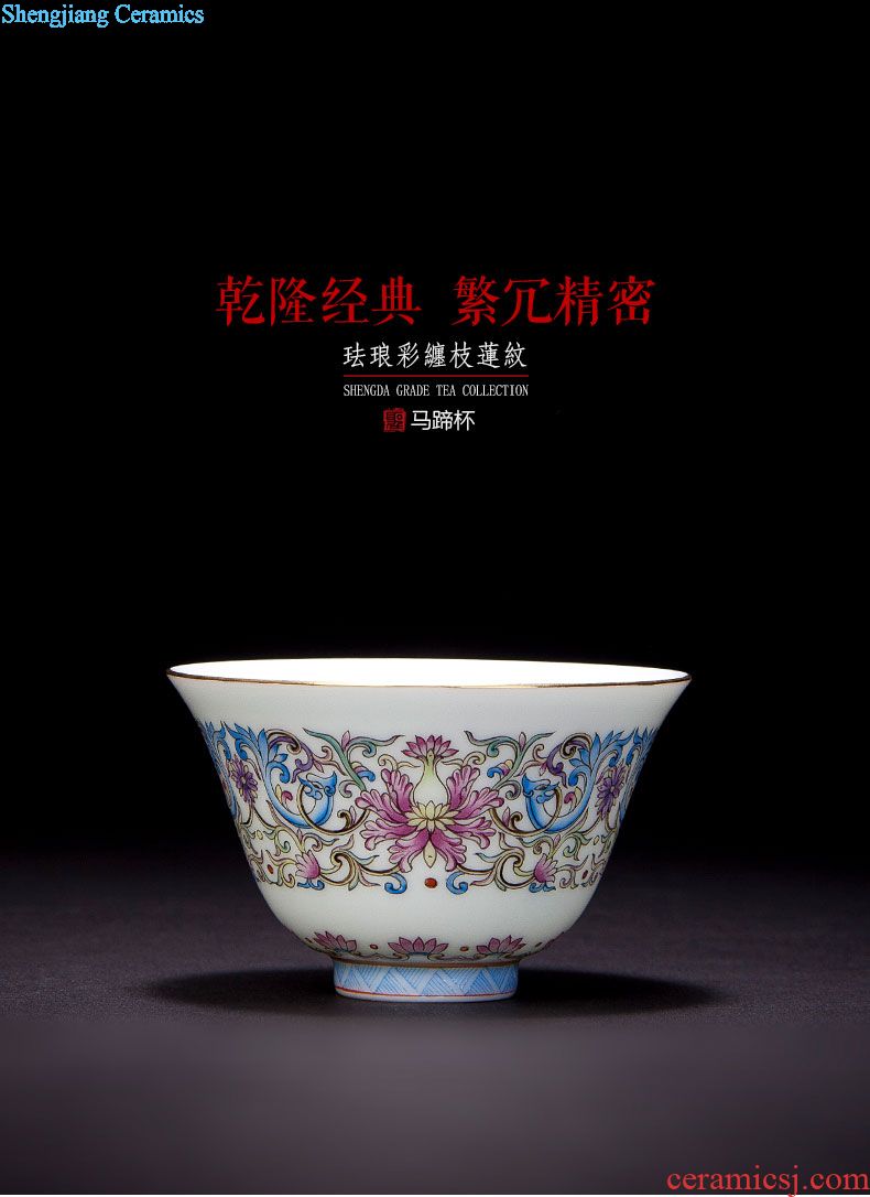 Sample tea cup jingdezhen blue and white dragon and tea set ceramic hand-drawn lines master cup single cup all hand kung fu tea cups