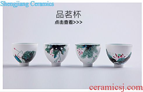 The big hand painted lotus kung fu jingdezhen ceramic sample tea cup tea cups manual single cup bowl with fine powder enamel