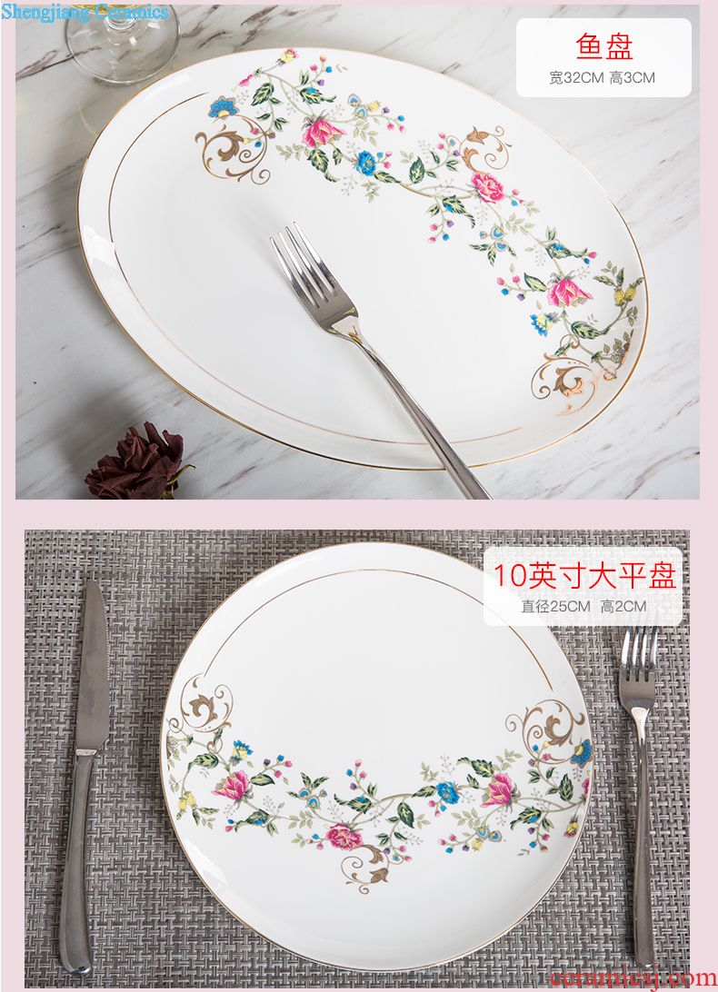 Jingdezhen enamel bowls of bone disc tableware suit creative freedom combination tableware bowls of household wedding gifts