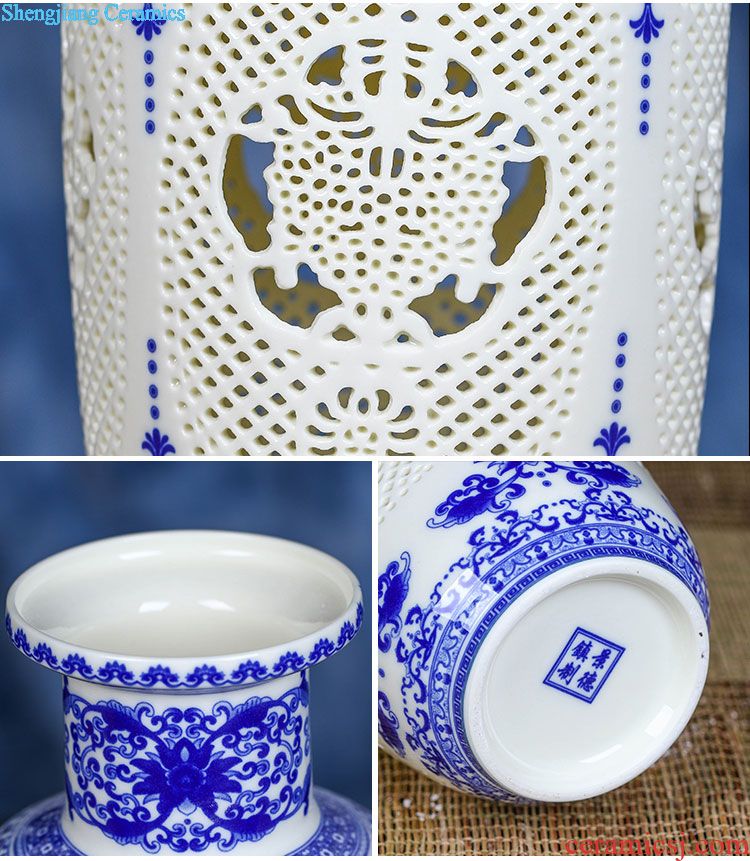 Jingdezhen ceramic barrel ricer box 5 jins of 10 jins home outfit ricer box sealing bin moistureproof insect-resistant rice flour