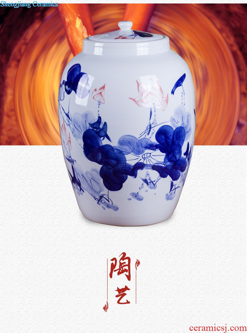 Red ceramic 5 jins of bottle gourd 10 jins lad five jin festival jar of wine bottle bubble jars