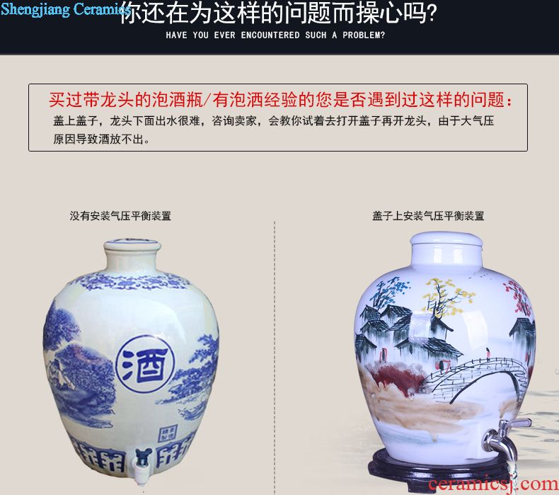 Medicine bottle bubble bottle with tap jingdezhen ceramic jars 10 jins 20 jins 30 kg bottle it sealed cans