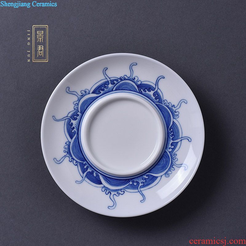 JingJun Jingdezhen ceramics Blue and white colored enamel manual all three tureen Kung fu tea bowl