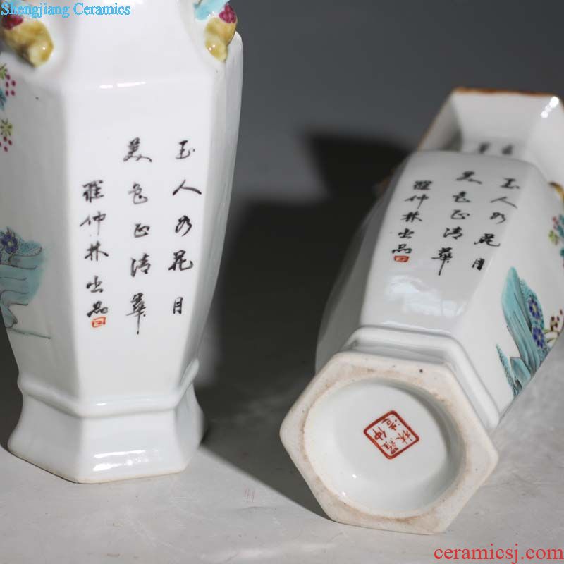 Jingdezhen hand-painted imitation kilns yuan blue and white guiguzi down hand imitation of yuan blue and white porcelain kiln porcelain jar of people