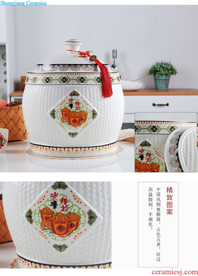Jingdezhen ceramic jar it bottle home 50 kg pot 30 jins 20 seal storage tank jars restoring ancient ways