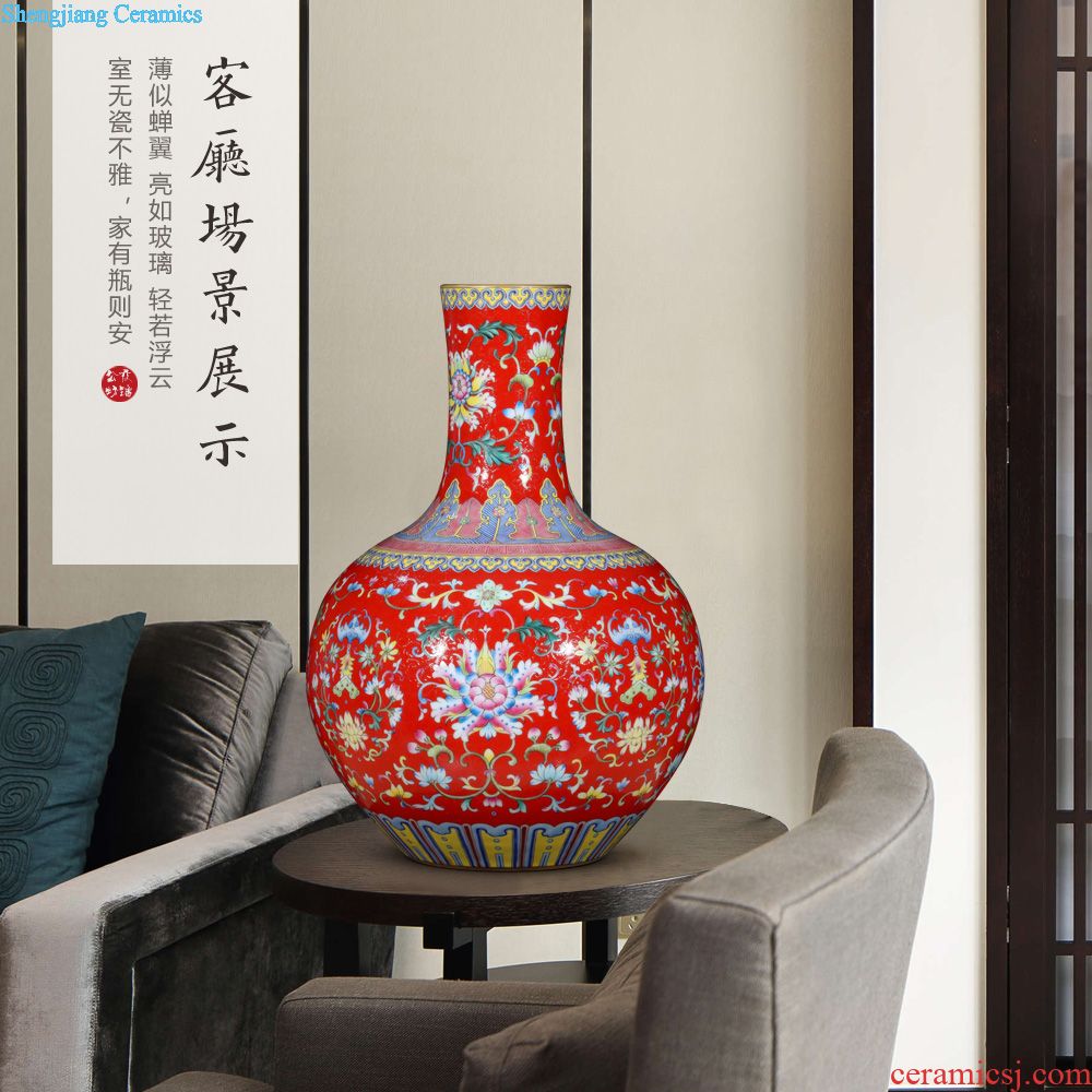 Jingdezhen ceramics furnishing articles hand-painted antique Chinese blue and white porcelain vase household flower arrangement sitting room adornment handicraft