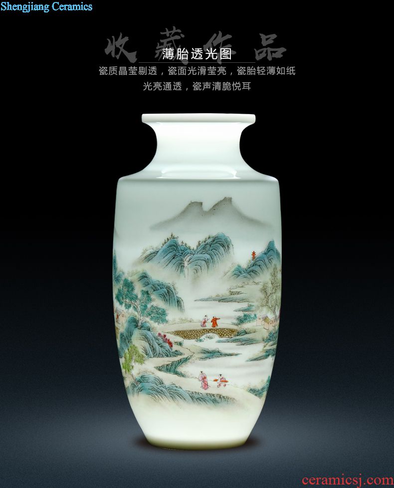 Jingdezhen ceramics vase hand-painted creative contemporary and contracted home sitting room floor furnishing articles handicraft ornament