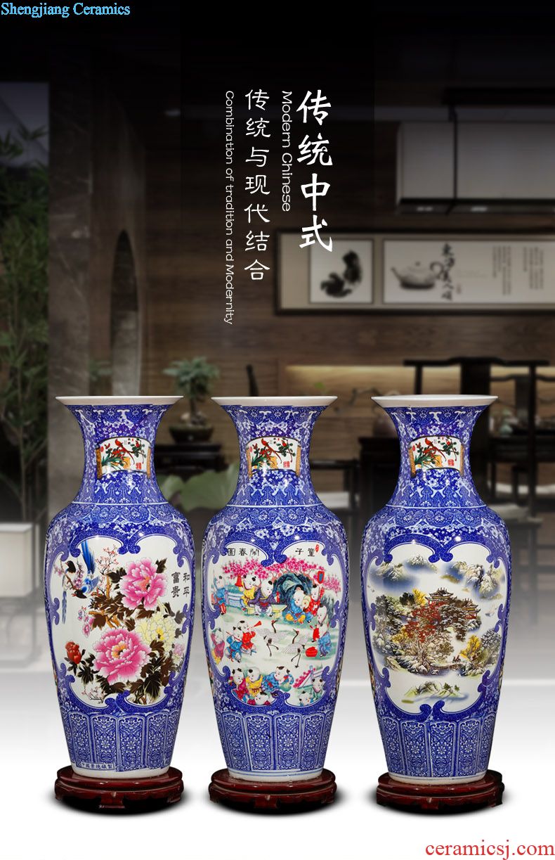 Jingdezhen ceramics vase dried flower flower implement flower arranging a sitting room be born do old contracted style restoring ancient ways to restore ancient ways