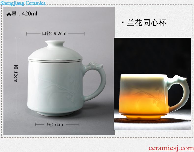 The three regular crack cup a pot of two cup Jingdezhen one person a cup of tea set household travel tea set