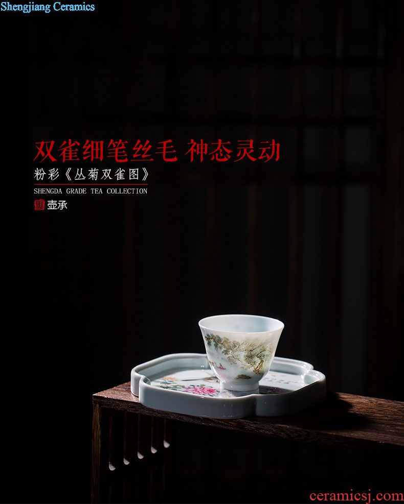 A clearance rule Ceramic tea pot enamel colors lotus flower ruyi bats grain tea POTS storehouse of jingdezhen tea service