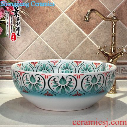 JingYuXuan jingdezhen ceramic lavatory basin art basin sink the stage basin square coil black and white