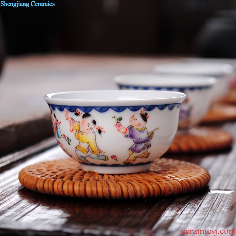 Owl kiln XY - CJ287C flowers don't open hand-painted ceramic tea holder Kung fu tea tea ceremony Tea spoon teaspoon