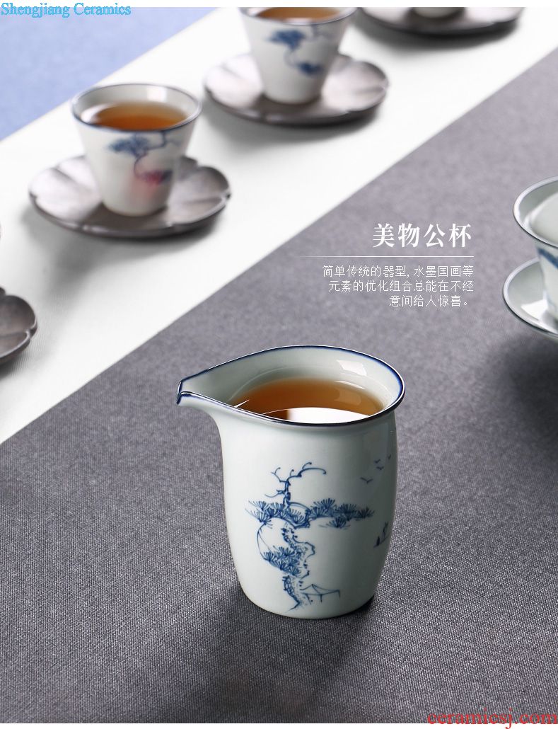 Drink to Jingdezhen hand-painted ceramic fair mug points of blue and white porcelain tea ware antique and cup small without the cup