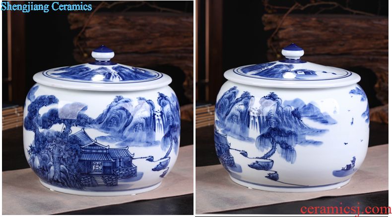 Jingdezhen ceramics flower implement vase furnishing articles archaize manual restoring ancient ways design of blue and white porcelain home sitting room adornment