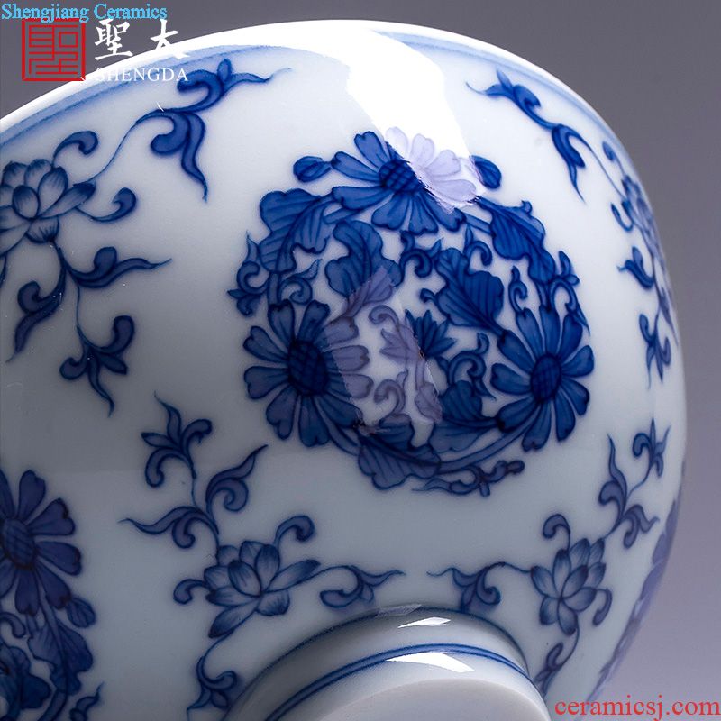 Santa teacups hand-painted ceramic kungfu pastel suits Chinese zodiac sample tea cup handiwork of jingdezhen tea service
