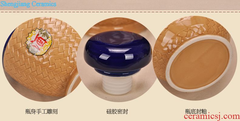 Jingdezhen ceramic jars 10 jins 20 jins 30 jins 50 jins of archaize hip bubble whose bottle it medicated wine jar