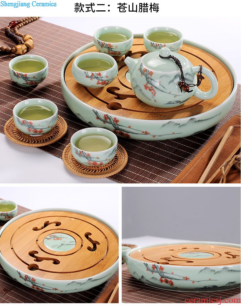 Marriage was suit household of Chinese style wedding of a complete set of jingdezhen ceramic big red kung fu tea cup teapot tea tray